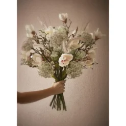 Mica Decorations Kunstbloemen Magnolia takken - 90 cm - wit