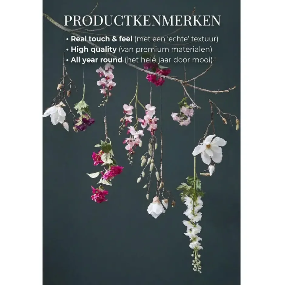 Mica Decorations Kunstbloem Bloesem Floral - H106 cm - lichtroze