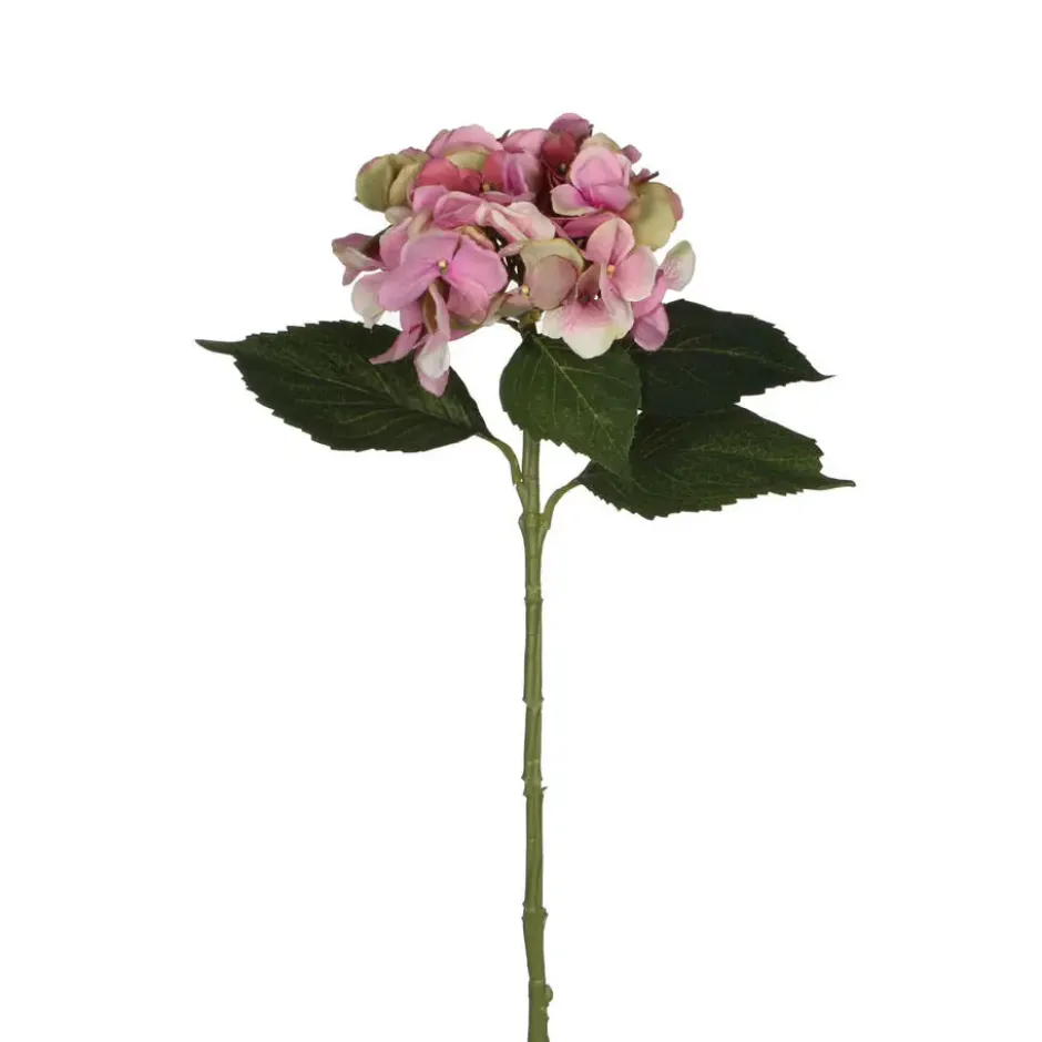 Mica Decorations Kunstbloem - Hortensia tak - roze - 51 cm