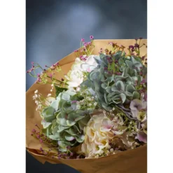 Mica Decorations Kunstbloem - Hortensia tak - roze - 51 cm