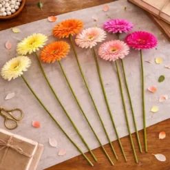 Mica Decorations Kunstbloem Gerbera Floral - H60 cm - roze