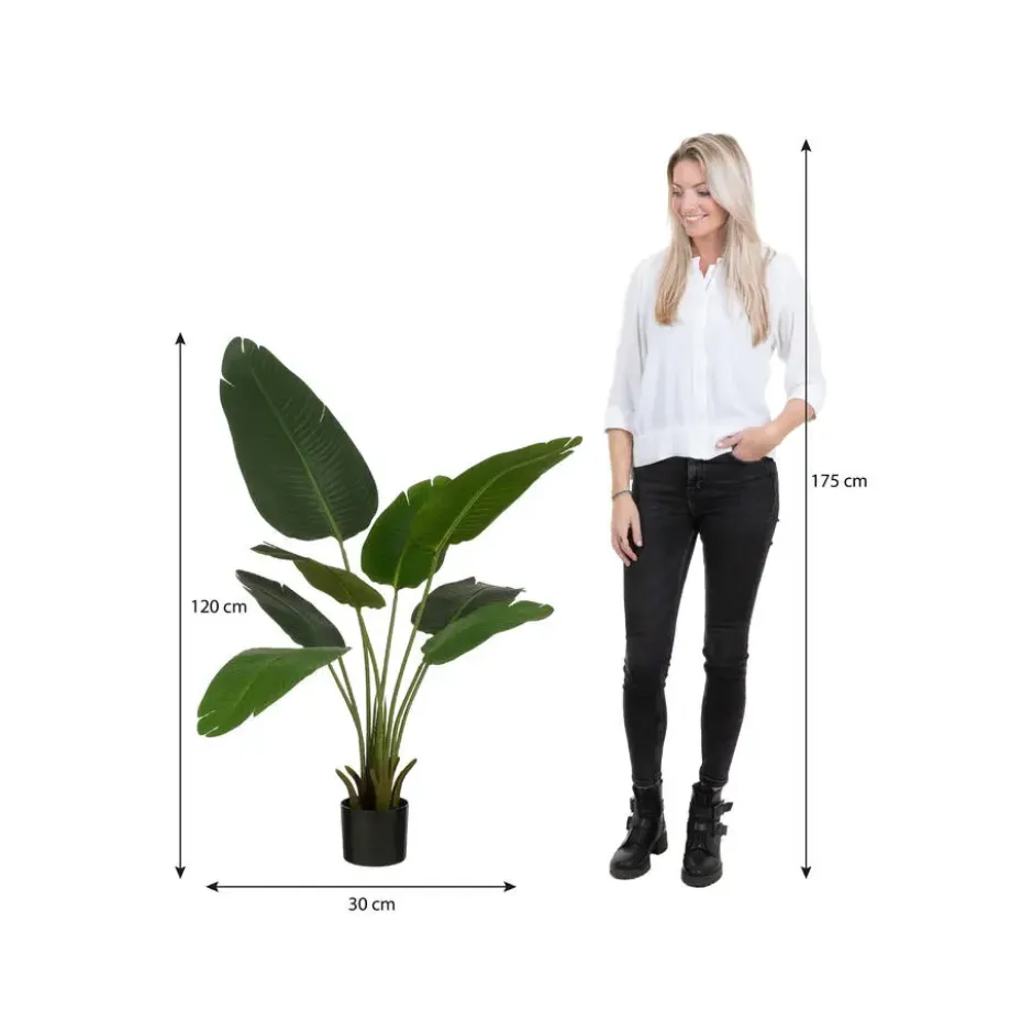 Mica Decorations Kunstplant Bananenboom - H120 x Ø30 - Groen