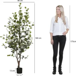 Mica Decorations Kunstplant Eucalyptusboom in Pot - H180 x Ø80 cm
