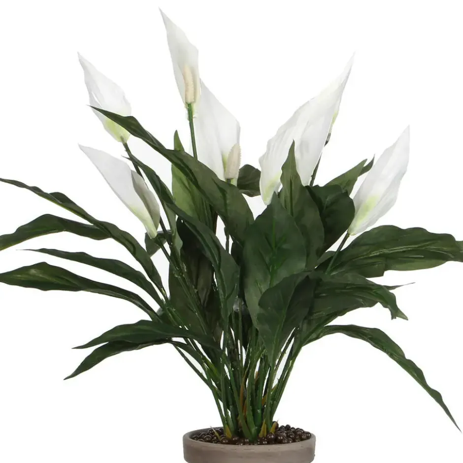 Mica Decorations Kunstplant - spathiphyllum lepelplant - wit - 50 cm