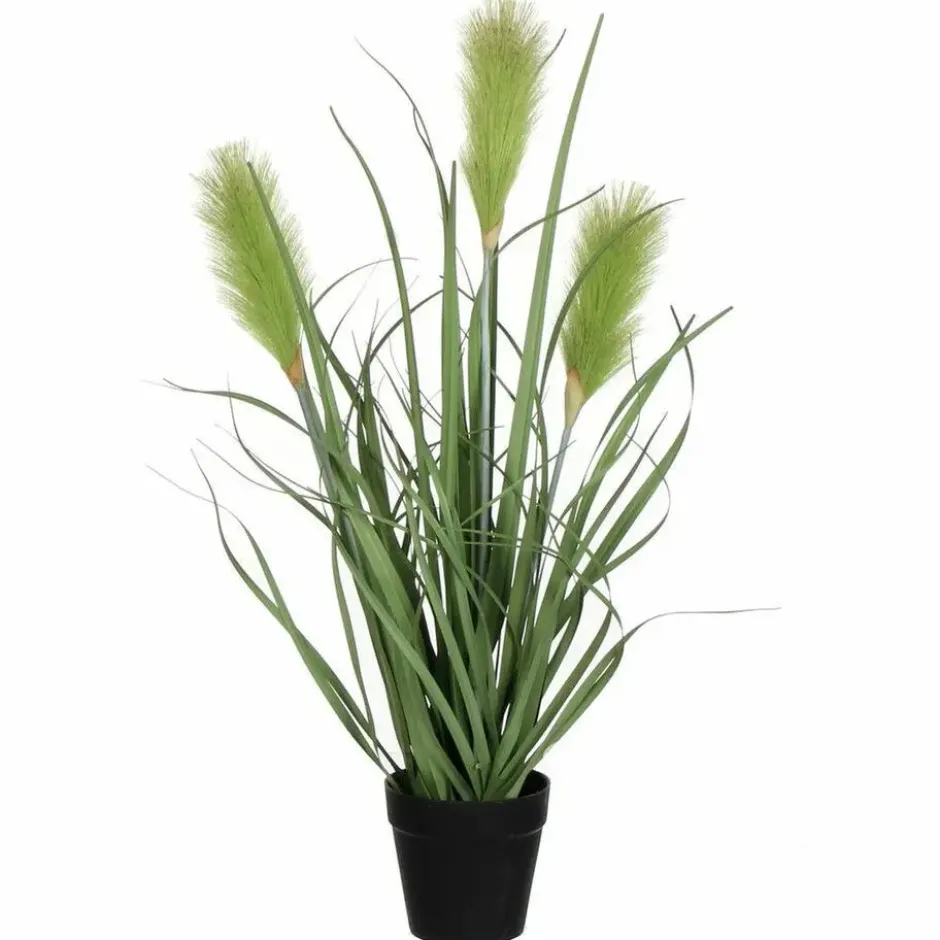 Mica Decorations Kunstplant - siergras - groen - in pot - 53 cm