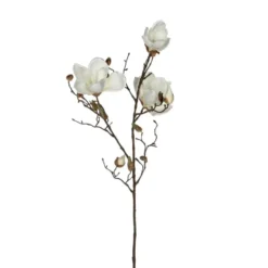 Mica Decorations Magnolia Kunstbloem - H88 cm - Wit