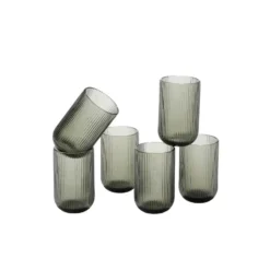 Mica Decorations Merlot Drinkglas - Set van 6 - 400 ml - Grijs