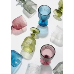 Mica Decorations Merlot Wijnglas - Set van 6 - 250 ml - Blauw