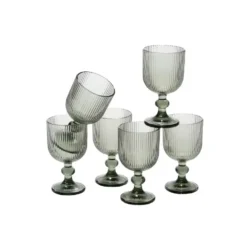 Mica Decorations Merlot Wijnglas - Set van 6 - 250 ml - Grijs