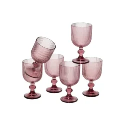 Mica Decorations Merlot Wijnglas - Set van 6 - 250 ml - Paars