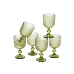 Mica Decorations Merlot Wijnglas - Set van 6 - 250 ml - Lichtgroen