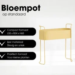 Mica Decorations Moritz Plantenstandaard -55x24x65cm - Beige