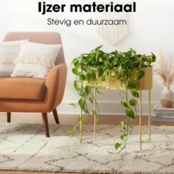Mica Decorations Moritz Plantenstandaard -55x24x65cm - Beige