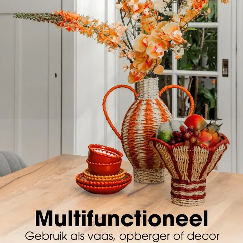 Mica Decorations Opbergmand met Handvatten - Bruin, Zwart