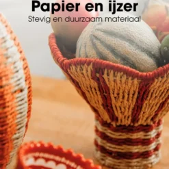 Mica Decorations Opbergmand met Handvatten - Bruin, Zwart