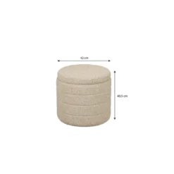 Mica Decorations Opberg poef beige FSC 100% - h40,5xd42cm
