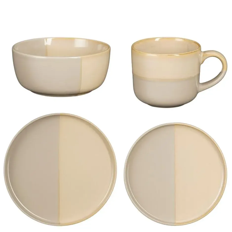 Mica Decorations Ozzu Serviesset 4 Persoons - Steengoed - Grijs