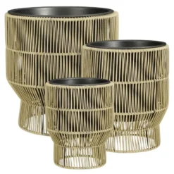 Mica Decorations Peta Bloempot – Set van 3 – Groen