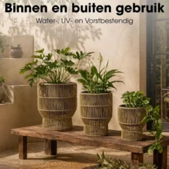 Mica Decorations Peta Bloempot – Set van 3 – Groen