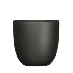 Mica Decorations Planten/bloempot Tusca - Zwart - D12/H11 cm