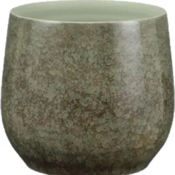 Mica Decorations Plantenpot - Terracotta - groen - 29 x 26 cm