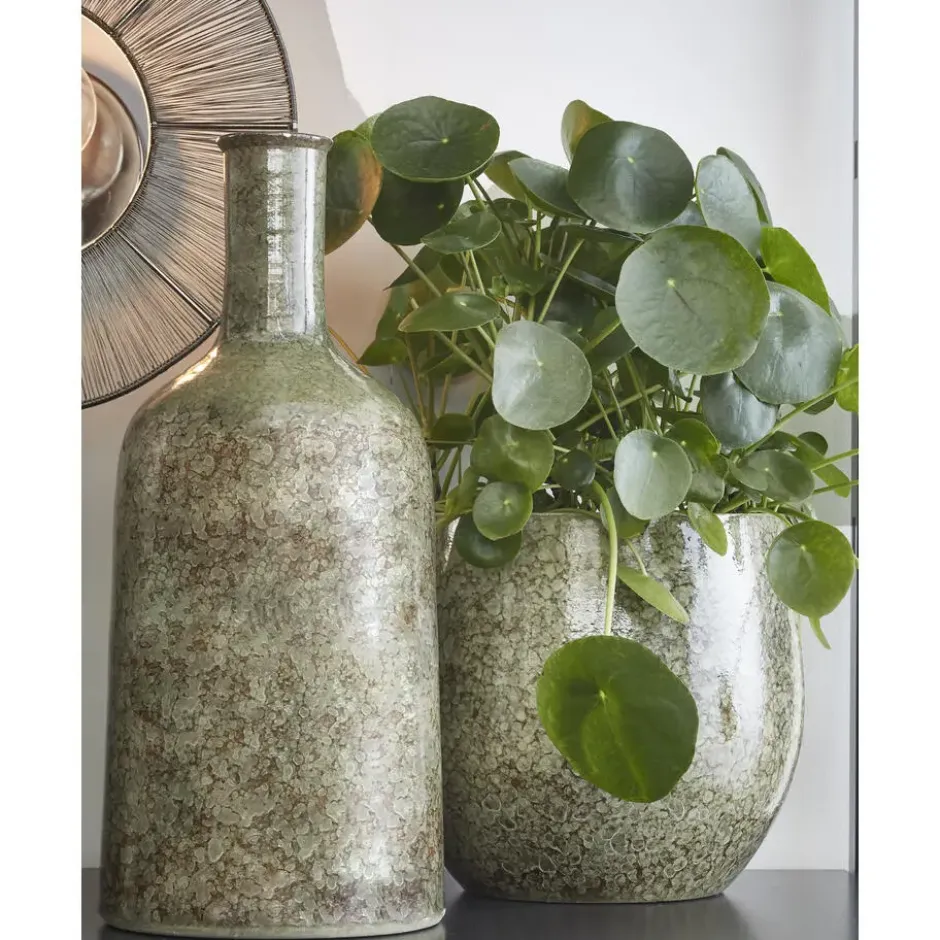 Mica Decorations Plantenpot - Terracotta - groen - 29 x 26 cm