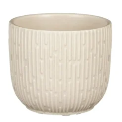 Mica Decorations Plantenpot - keramiek - mat wit - D11/H9 cm
