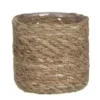 Mica Decorations Plantenpot - rotan - bruin - plantenmand - 12 x 12 cm