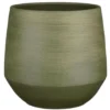 Mica Decorations Plantenpot - groen relief - terracotta - 30x28cm