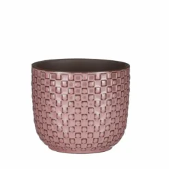 Mica Decorations Plantenpot - keramiek - roze - 11 x 9 cm