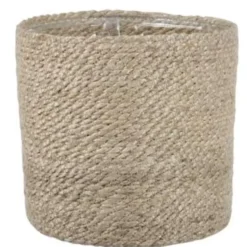 Mica Decorations Plantenpot - rotan - bruin - plantenmand - 20 x 20 cm