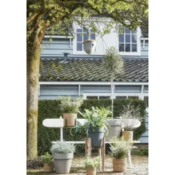 Mica Decorations Plantenpot - rotan - bruin - plantenmand - 20 x 20 cm