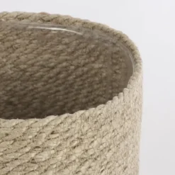 Mica Decorations Plantenpot - rotan - bruin - plantenmand - 20 x 20 cm