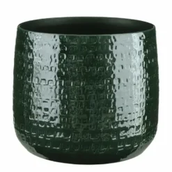 Mica Decorations Plantenpot - keramiek - groen - 28 x 23 cm