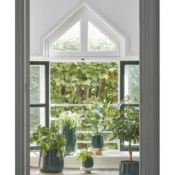 Mica Decorations Plantenpot - keramiek - groen - 28 x 23 cm