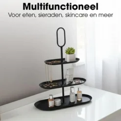 Mica Decorations Rama Etagere 3 Laags - L48 x B20 x H55 cm - Zwart