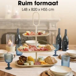 Mica Decorations Rama Etagère – L48 x B20 x H55 cm – Crème