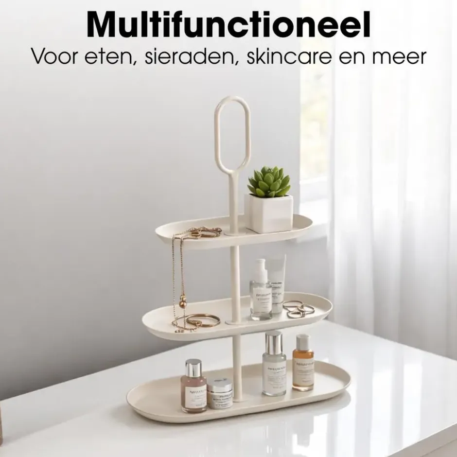 Mica Decorations Rama Etagère – L48 x B20 x H55 cm – Crème