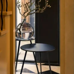 Mica Decorations Seatle Bijzettafel Zwart - h45xd38cm