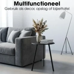 Mica Decorations Seatle Bijzettafel Zwart - h45xd38cm