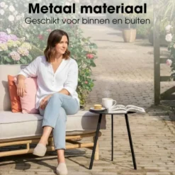 Mica Decorations Seatle Bijzettafel Zwart - h45xd38cm