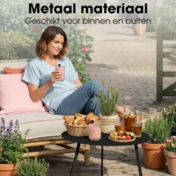 Mica Decorations Seatle Bijzettafel 30xd38cm Zwart