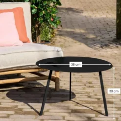 Mica Decorations Seatle Bijzettafel 30xd38cm Zwart