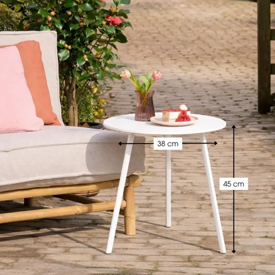 Mica Decorations Seatle bijzettafel wit - h45xd38cm