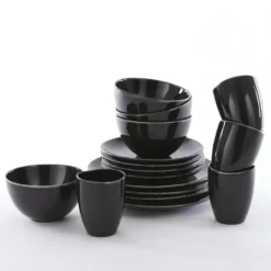 Mica Decorations Tabo Serviesset 4 persoons Keramiek Zwart