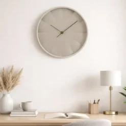 Mica Decorations Tikki Wandklok - 30cm - beige - kunststof - muur