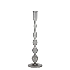 Mica Decorations Trent Kandelaar - H33 x Ø9 cm - Glas - Donkergrijs