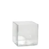 Mica Decorations Vaas - accubak - transparant - glas - 20 cm
