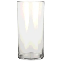 Mica Decorations Vaas - cilinder - helder - glas - 40 cm