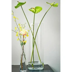 Mica Decorations Vaas - cilinder - glas - transparant - 55 cm